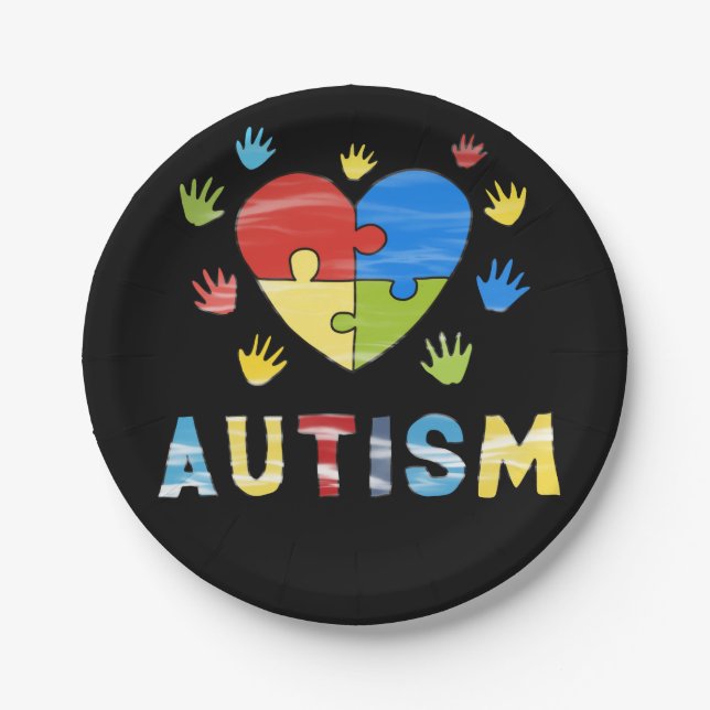 Autism awareness paper plate (Front)