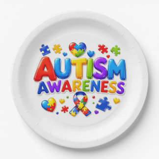 Autism Awareness Paper Plate