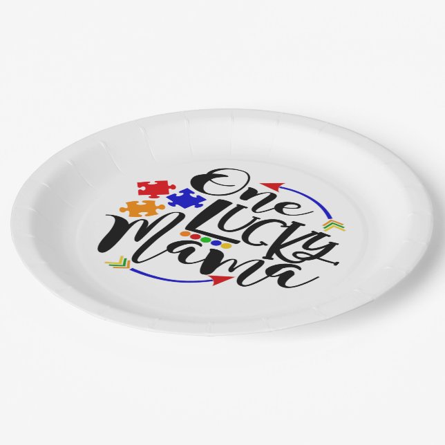Autism Awareness Paper Plate (Angled)