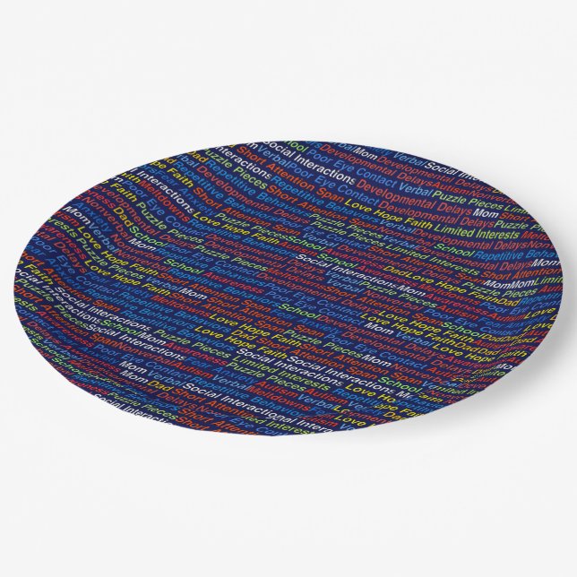 Autism Awareness -  Paper Plates 9" (Angled)