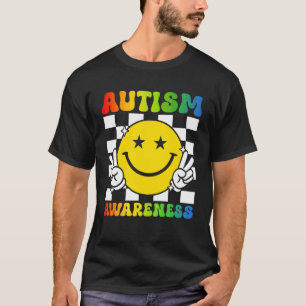 Autism Awareness Peace Smile Face Puzzle Autistic  T-Shirt