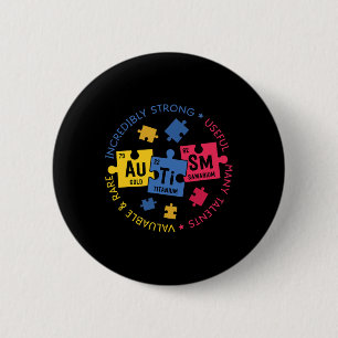 Autism Awareness Periodic Puzzle Science Teacher 6 Cm Round Badge
