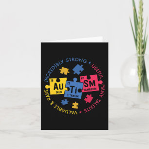 Autism Awareness  Periodic Puzzle Science Teacher  Card