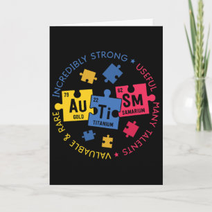 Autism Awareness Periodic Puzzle Science Teacher G Card