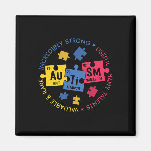 Autism Awareness Periodic Puzzle Science Teacher Magnet