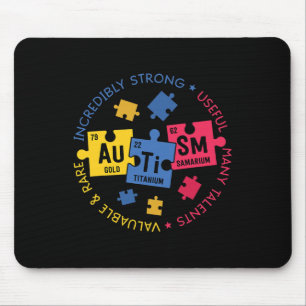Autism Awareness  Periodic Puzzle Science Teacher  Mouse Pad
