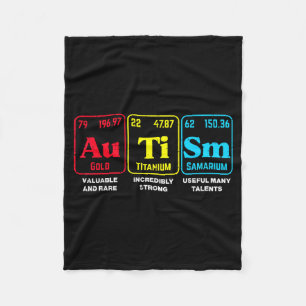 Autism awareness periodic table asd chemistry men fleece blanket