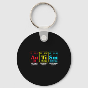 Autism awareness periodic table asd chemistry men key ring