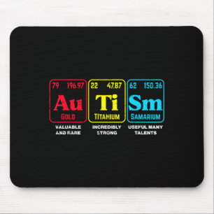 Autism awareness periodic table asd chemistry men mouse pad
