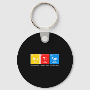 Autism awareness periodic table asd women men kids key ring