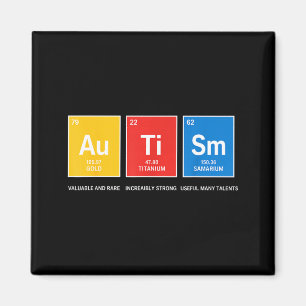 Autism awareness periodic table asd women men kids magnet