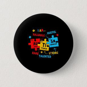 Autism Awareness Periodic Table Elements Funny Men 6 Cm Round Badge