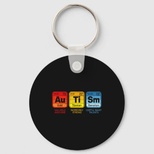 Autism Awareness Periodic Table Elements Women Men Key Ring