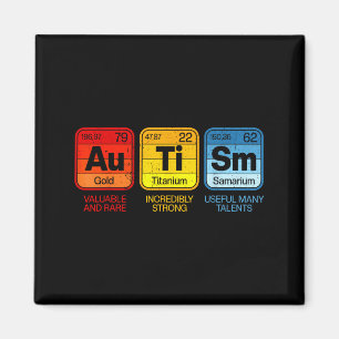 Autism Awareness Periodic Table Elements Women Men Magnet