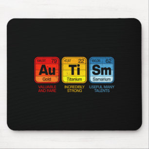 Autism Awareness Periodic Table Elements Women Men Mouse Pad