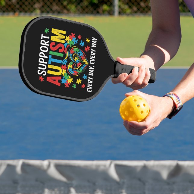 Autism awareness pickleball paddle (Insitu)