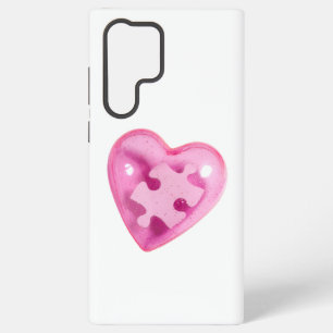 Autism Awareness Pink Heart Samsung cell case