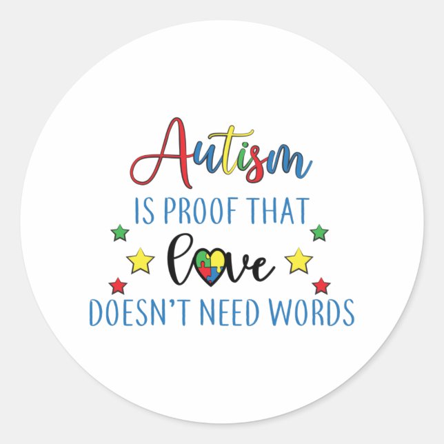 Autism Awareness Print Classic Round Sticker (Front)