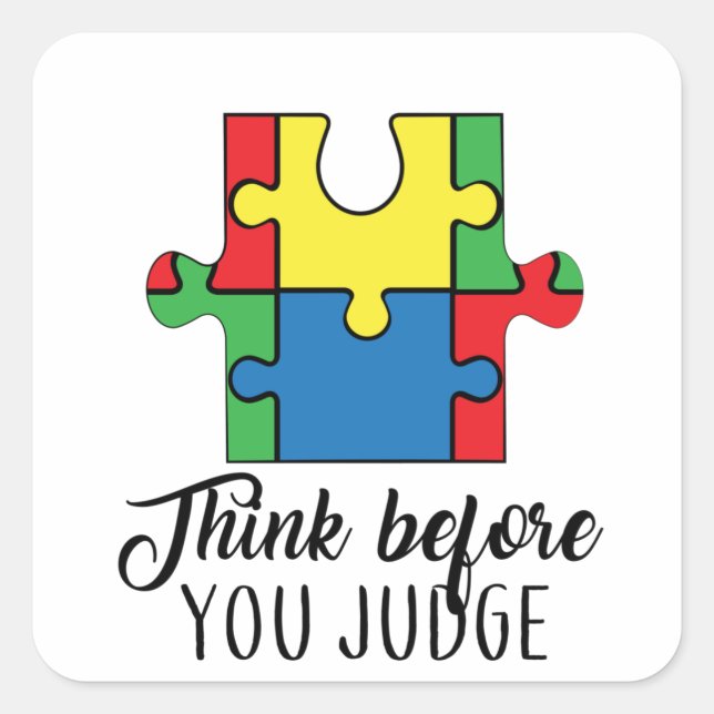 Autism Awareness Print Square Sticker (Front)