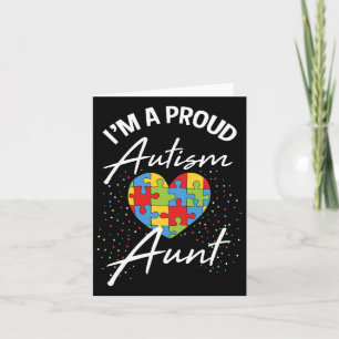 Autism Awareness Proud Aunt Puzzle Heart Cool Fami Card
