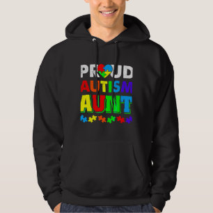 Autism Awareness Proud Autism Aunt Puzzle Hoodie