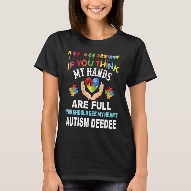 Autism Awareness Proud Autism Deedee Love Heart Pu T-Shirt (Front)