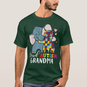 Autism Awareness  Proud Autism Grandma Cute Elepha T-Shirt