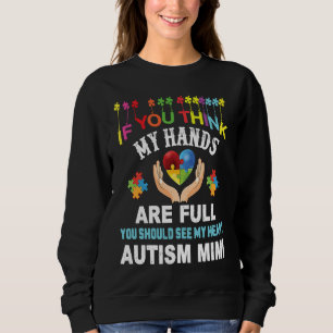 Autism Awareness Proud Autism Mimi Love Heart Puzz Sweatshirt
