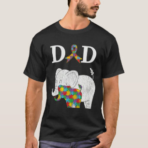 Autism Awareness Proud Dad Autistic Son Daughter E T-Shirt