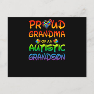 Autism Awareness Proud Grandma Invitation Postcard