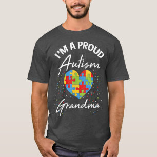 Autism Awareness Proud Grandma Puzzle Heart Cool F T-Shirt