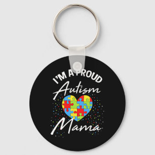 Autism Awareness Proud Mum Puzzle Heart Cool Paren Key Ring