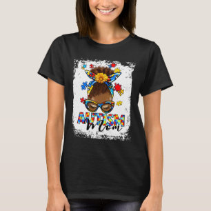 Autism Awareness Puzzle Black Woman T-Shirt