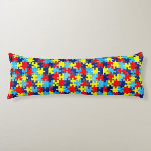 Autism Awareness-Puzzle by Shirley Taylor Body Cushion