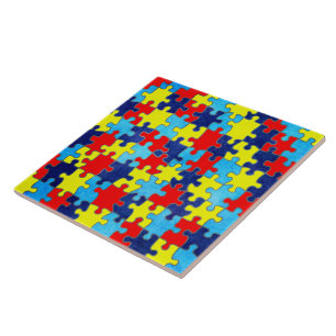 Autism Awareness-Puzzle by Shirley Taylor Ceramic Tile