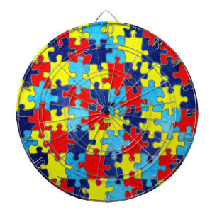 Autism Awareness-Puzzle by Shirley Taylor Dartboard