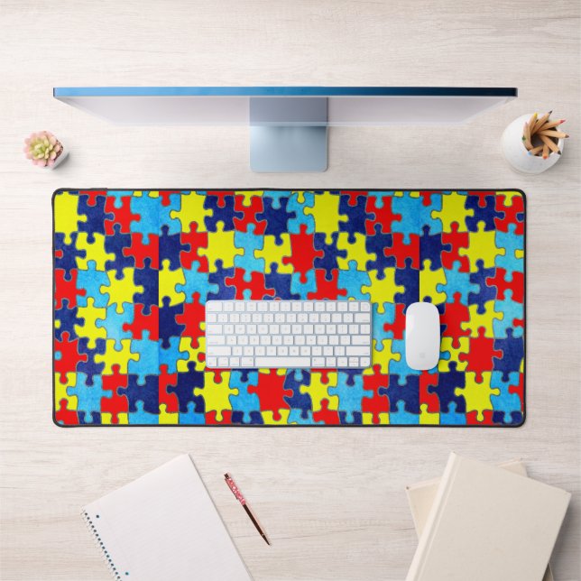 Autism Awareness-Puzzle by Shirley Taylor Desk Mat (Office 1)