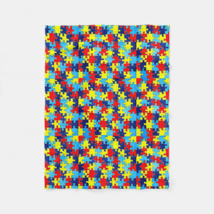 Autism Awareness-Puzzle by Shirley Taylor Fleece Blanket