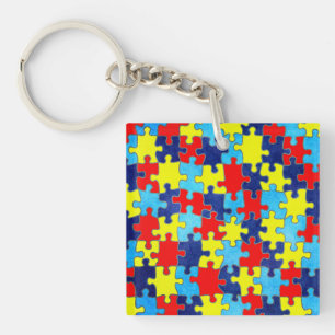 Autism Awareness-Puzzle by Shirley Taylor Key Ring
