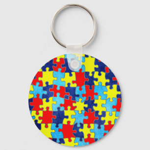 Autism Awareness-Puzzle by Shirley Taylor Key Ring