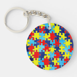Autism Awareness-Puzzle by Shirley Taylor Key Ring