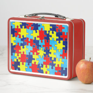 Autism Awareness-Puzzle by Shirley Taylor Metal Lunch Box