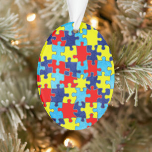Autism Awareness-Puzzle by Shirley Taylor Ornament