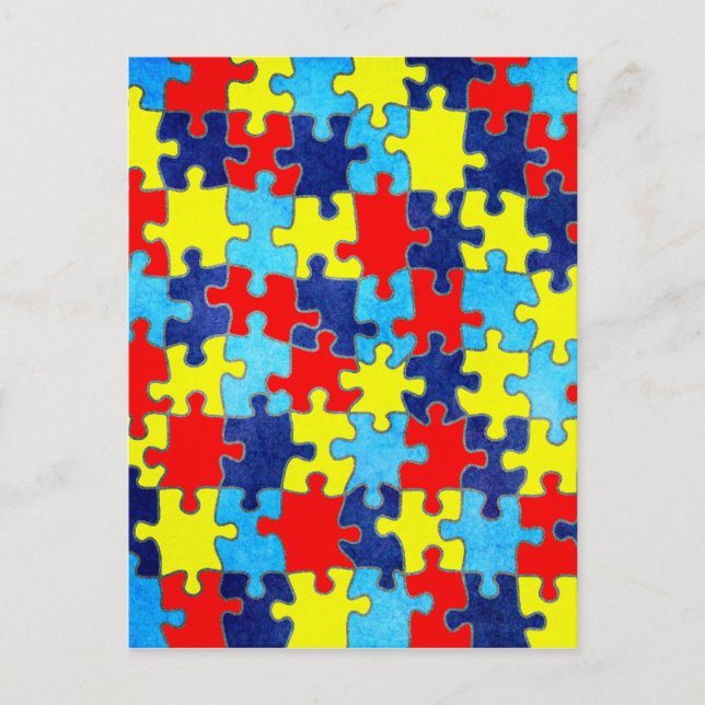 Autism Awareness-Puzzle by Shirley Taylor Postcard (Front)
