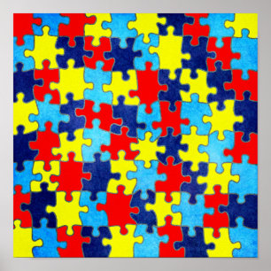 Autism Awareness-Puzzle by Shirley Taylor Poster