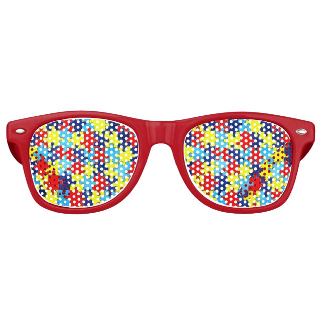 Autism Awareness-Puzzle by Shirley Taylor Retro Sunglasses (Front)