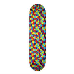 Autism Awareness-Puzzle by Shirley Taylor Skateboard