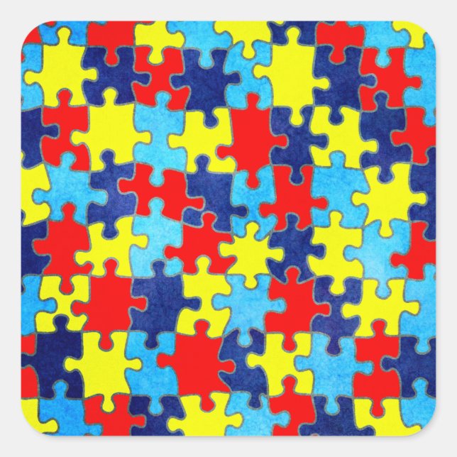 Autism Awareness-Puzzle by Shirley Taylor Square Sticker (Front)
