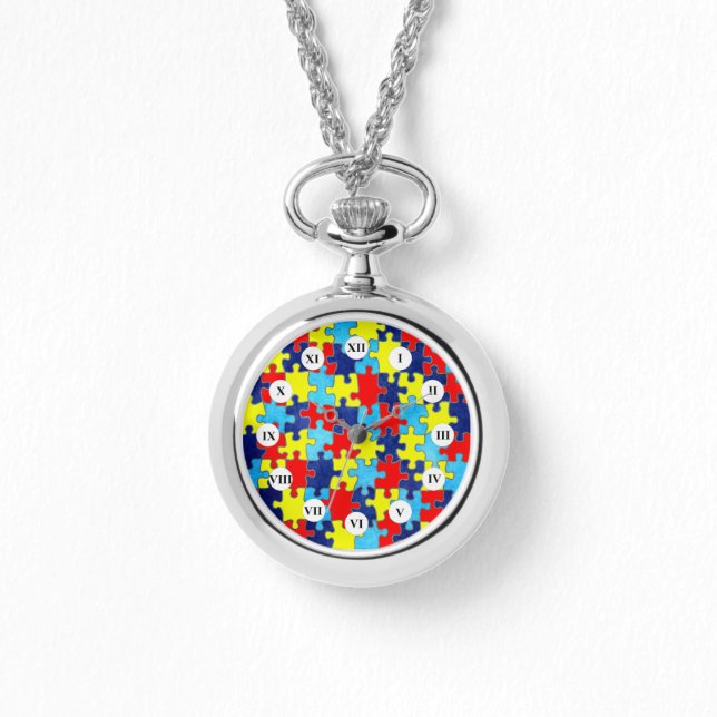 Autism Awareness-Puzzle by Shirley Taylor Watch (Front)