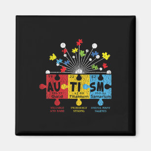 Autism Awareness Puzzle Chemical Elements Periodic Magnet